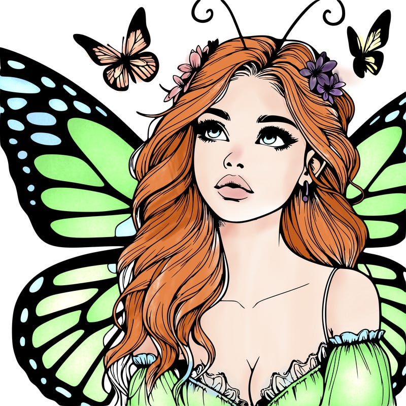 butterfly fairy realistic girl