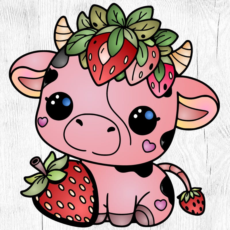 cute strawberry cow