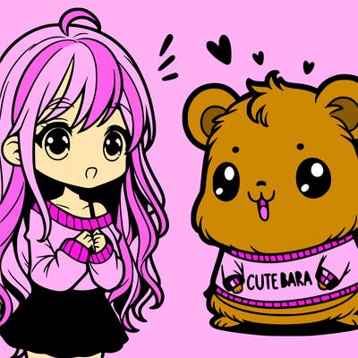 a girl holing a cabybara and the cabybara is wearing a shirt that says cute-bara