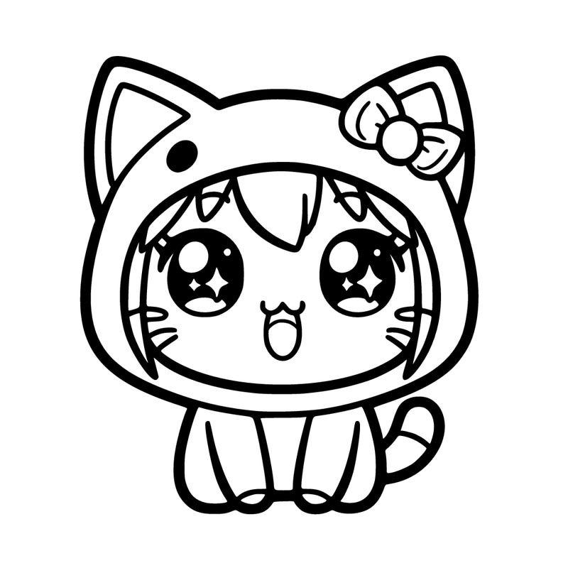 cat kawwaii girl