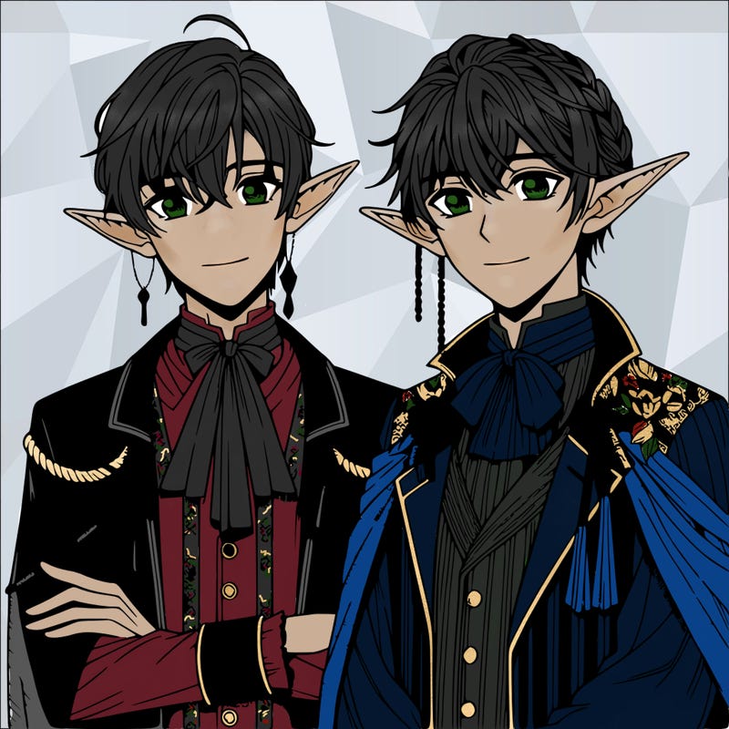 realistic manga elf twins