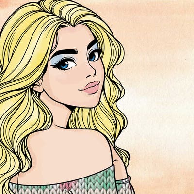 beautiful woman looking back