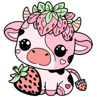 cute strawberry cow