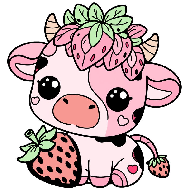 cute strawberry cow
