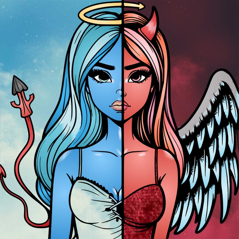 devil vs angel realistic girl