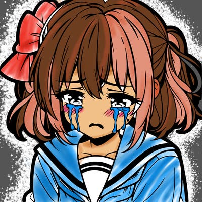 anime girl crying