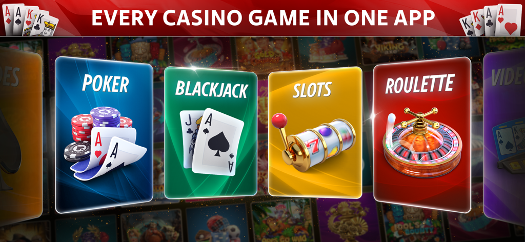 ポーカー、ブラックジャック、スロット、ルーレットなど、さまざまなカジノゲームを紹介するオマハ・ポーカー：Pokeristアプリのインターフェース