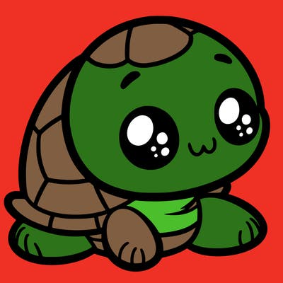 cute little animated turtle