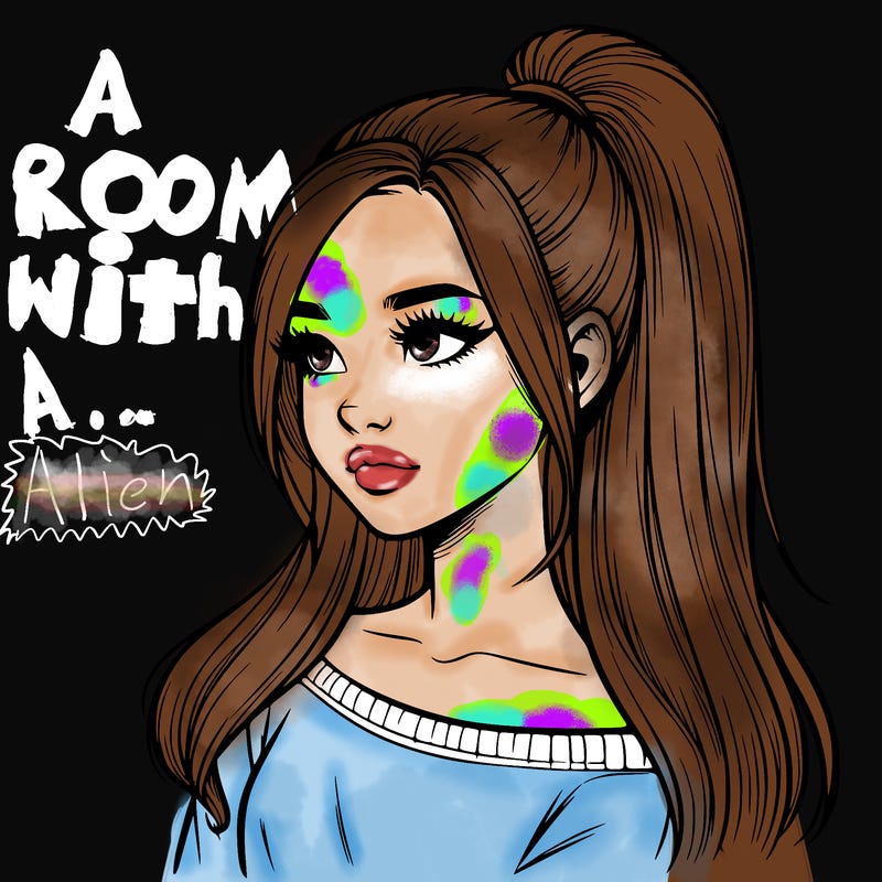 realistic girl with a high ponytail