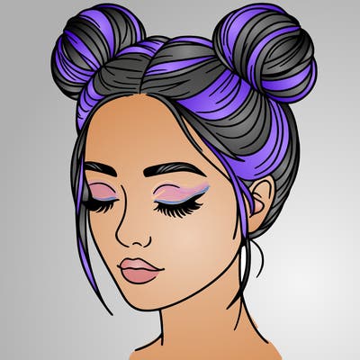 woman with hair buns