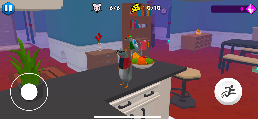 Rat Dance: Escape from Memes - Dos ratas bailarinas personalizadas paradas en el mostrador de una cocina en el juego Rat Dance.