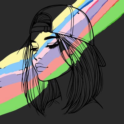 realistic  girl with a backwards hat