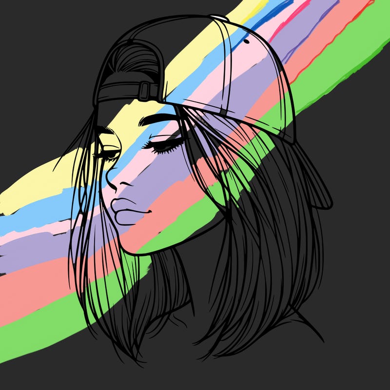 realistic  girl with a backwards hat