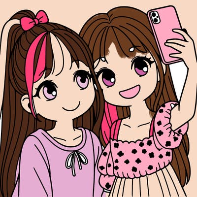 two sisters taking a selfie together