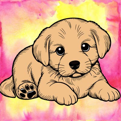 a cute realistic puppy