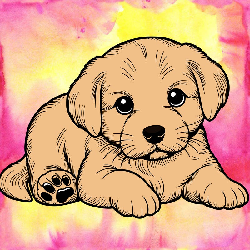 a cute realistic puppy