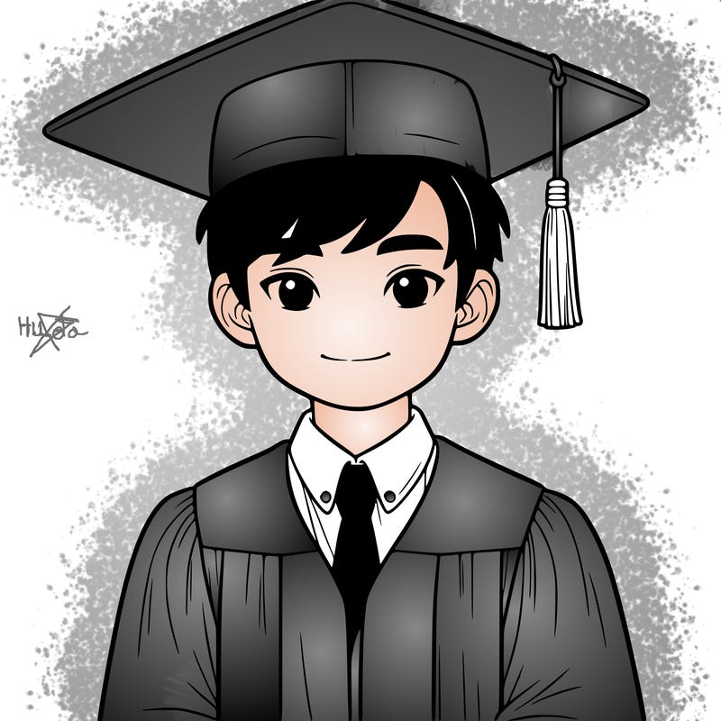 asian person graduating from school realistic