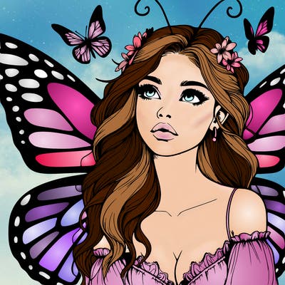 butterfly fairy realistic girl