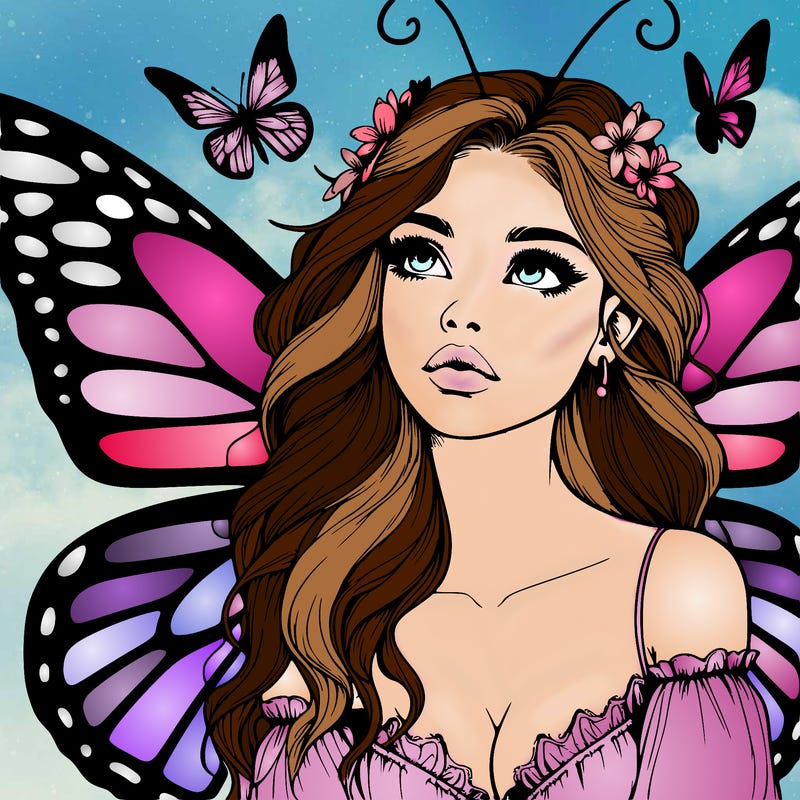 butterfly fairy realistic girl