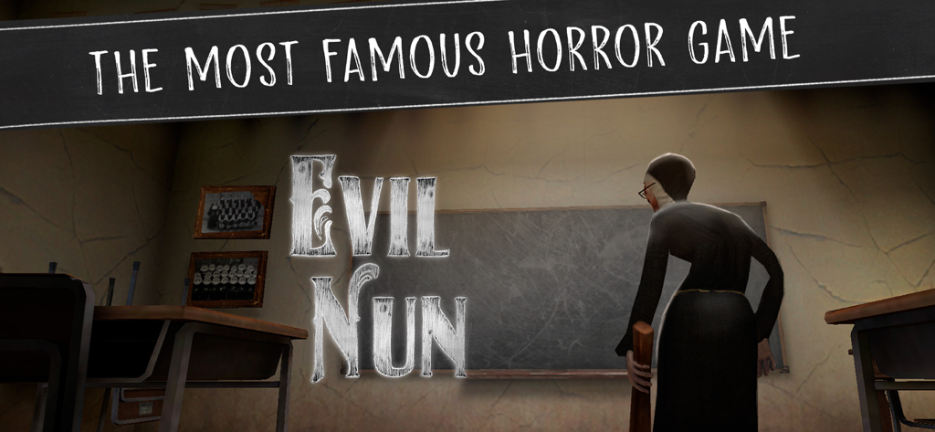 Evil Nun character Sister Madeline standing in a classroom at Eagles Junior High School