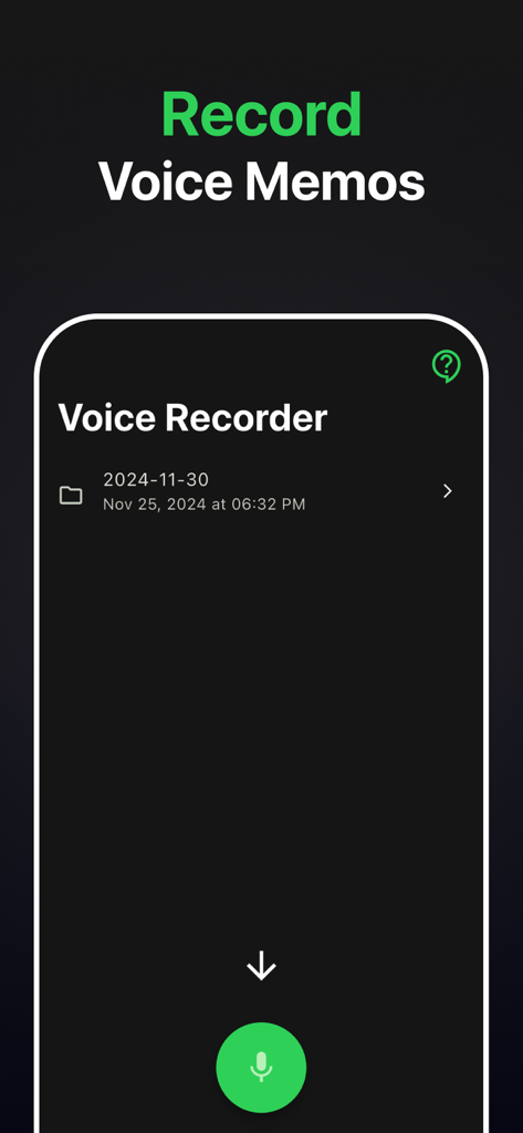 Kallix - Record Calls - User interface of the Kallix app showing the voice memos recording feature
