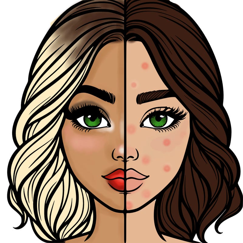 realistic girl split half