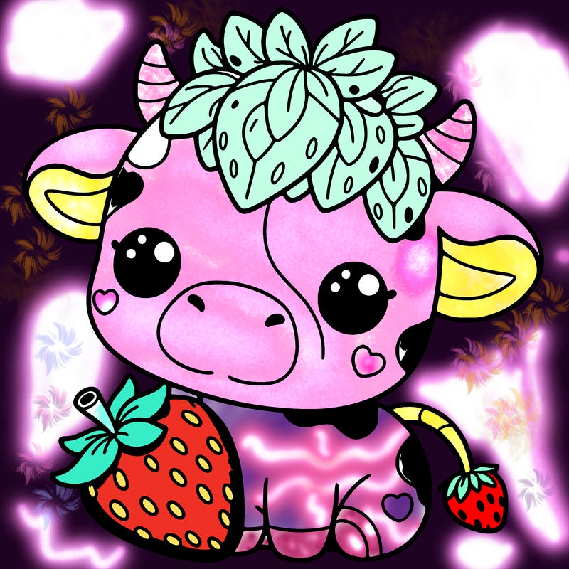 cute strawberry cow