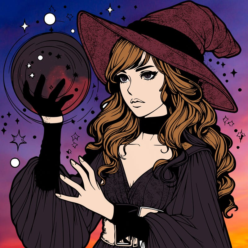 realistic women sorcerer using magic