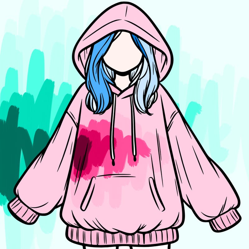 girl in oversized hoodie