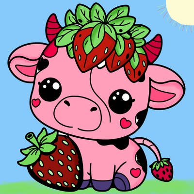 cute strawberry cow