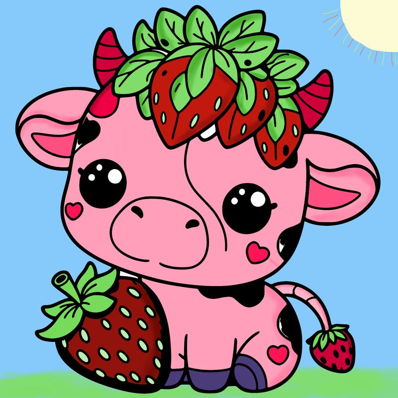 cute strawberry cow