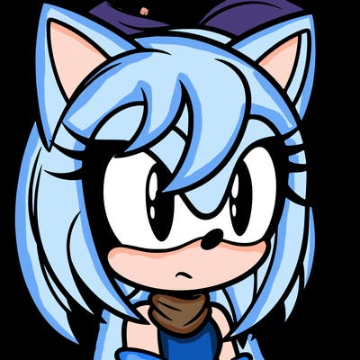 female sonic character with her hair in front of her eyes