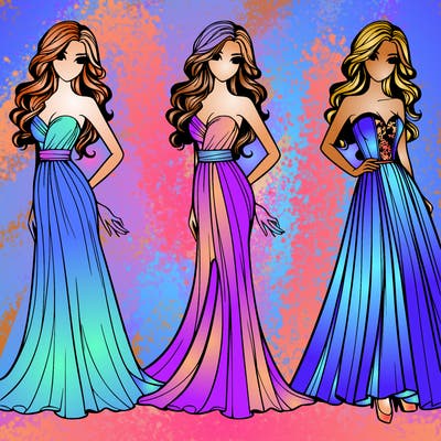 beautiful woman in long silky dress