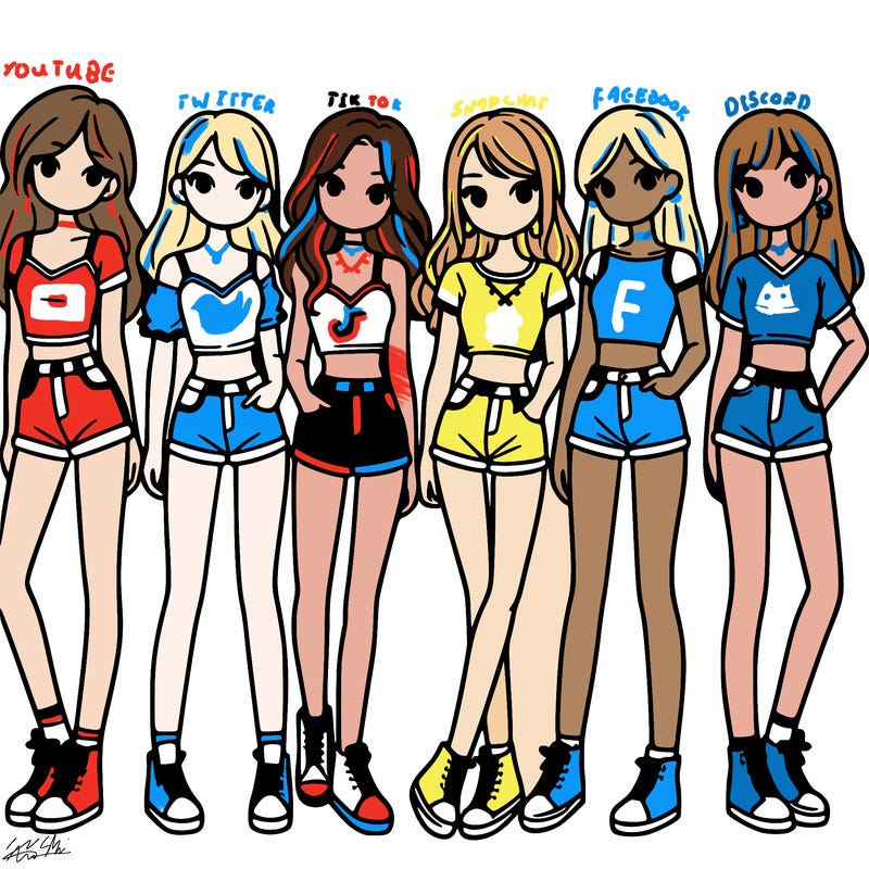 a group of girls wearing crop tops and shorts
