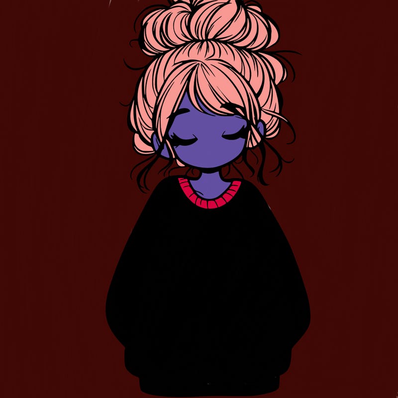 girl with baggy sweatshirt and messy bun