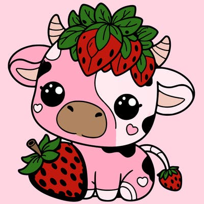 cute strawberry cow