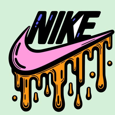 dripping nike logo