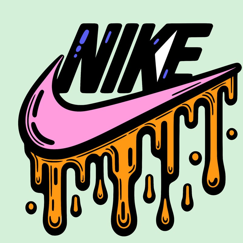 dripping nike logo