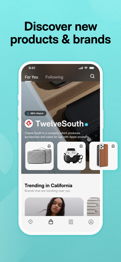 Route: Package Tracker - Route app interface showing curated brand discovery and trending products for users