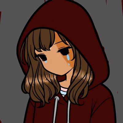 girl with a hoodie with hood over her head