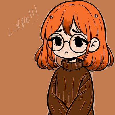 sad girl with glasses in a sweater