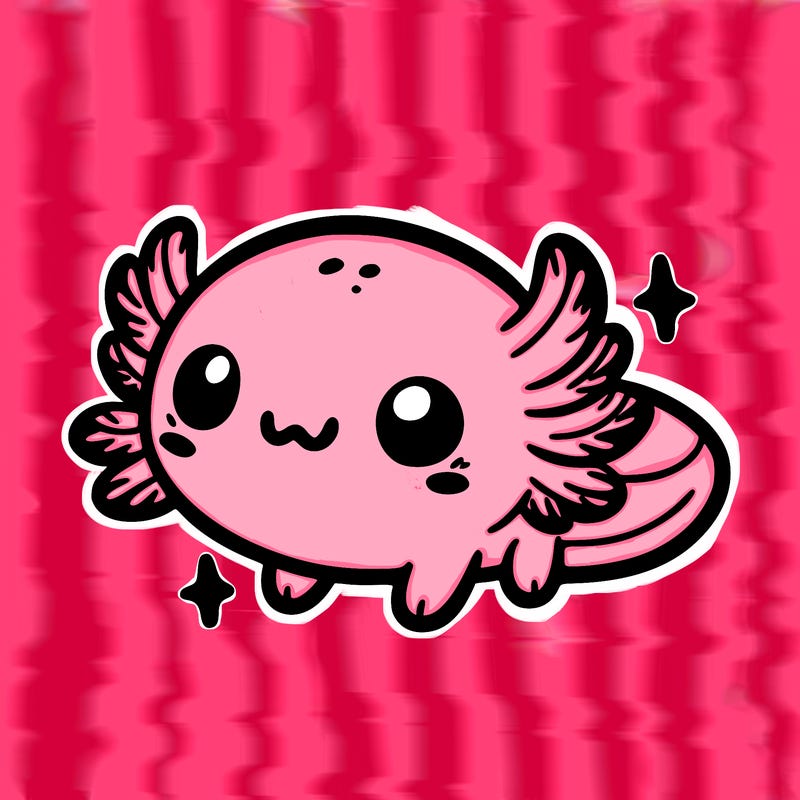 cute easy baby axolotl