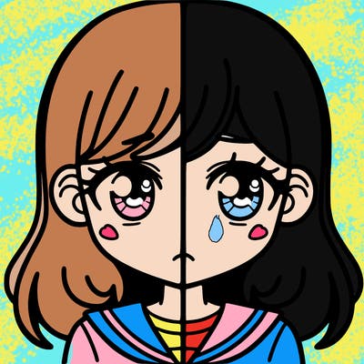 a split of a girl