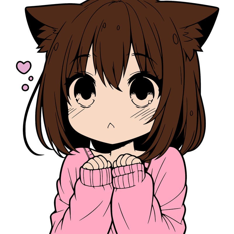 shy anime catgirl