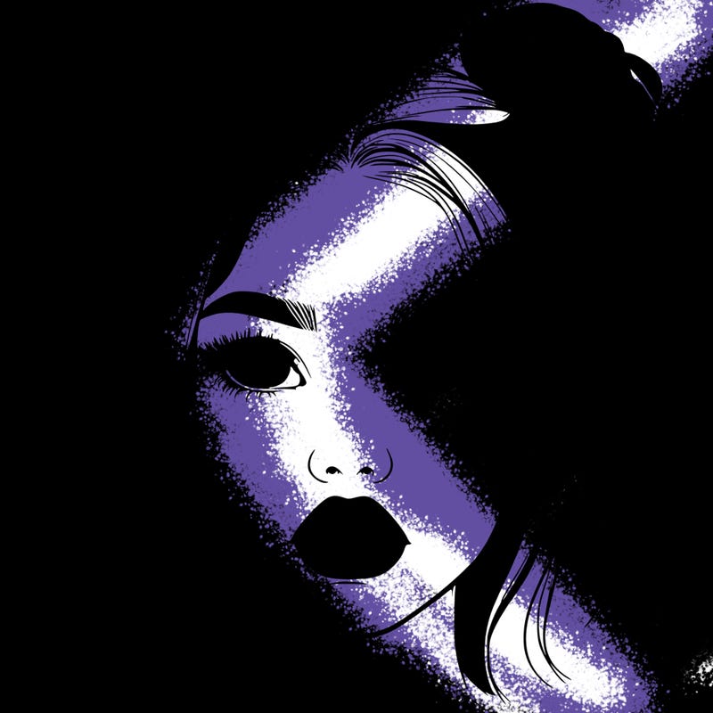 realistic girl with two buns on her hair and lips