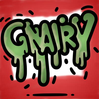 a word that has gnarly on it dripping