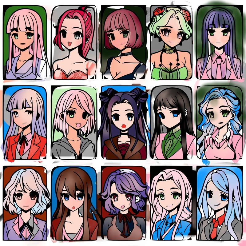 girls that look diffrent anime