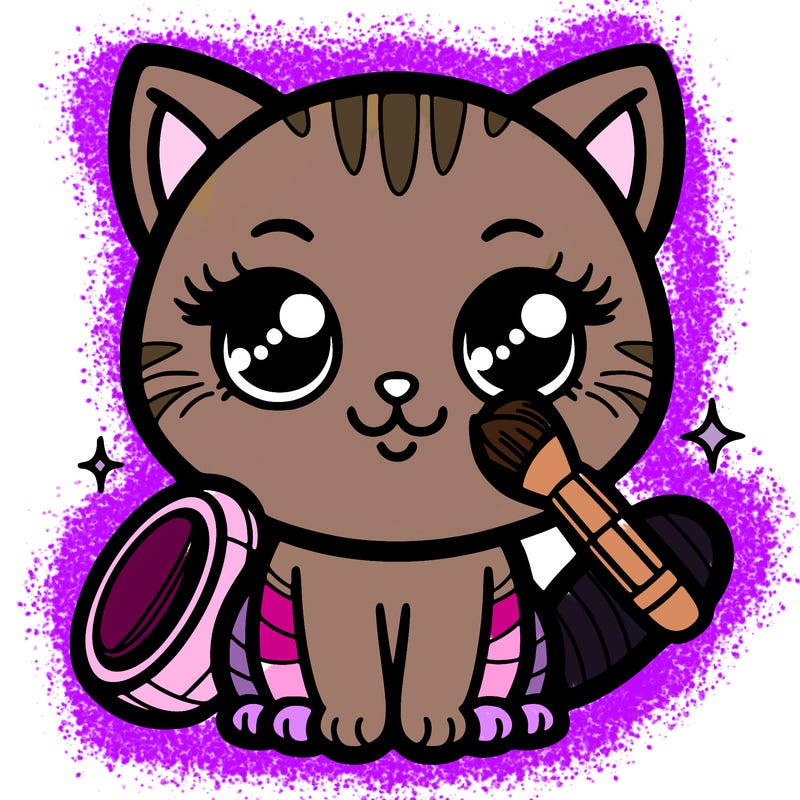 cat with make-up