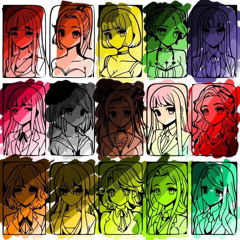 girls that look diffrent anime