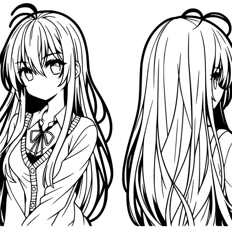 anime girl with her hair down